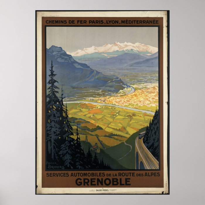 Grenoble Vintage Travel Poster Ad Retro Prints