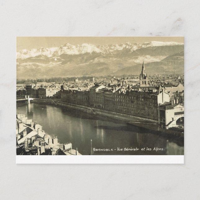 Grenoble, vue generale des alpes postcard (Front)
