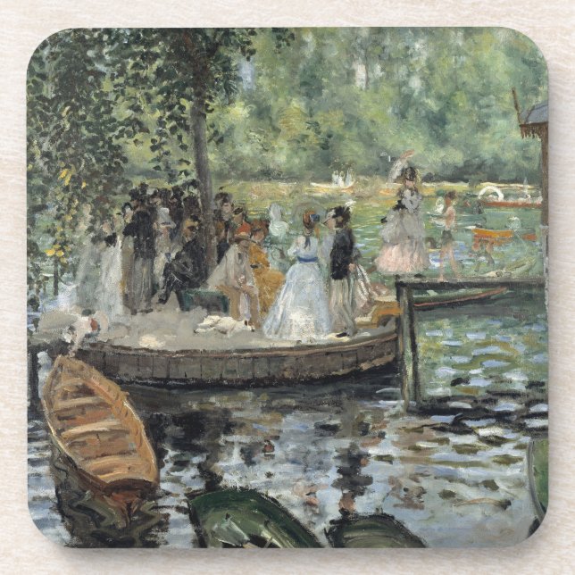 Grenouillere Renoir Impressionist Painting Art Beverage Coaster (Front)