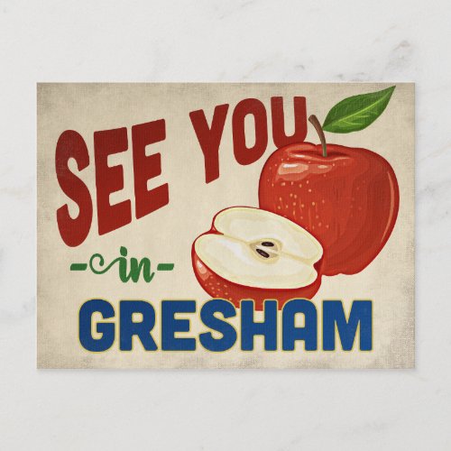 Gresham Oregon Apple _ Vintage Travel Postcard