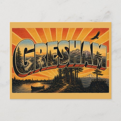 Gresham Oregon River Gorge Ancient Forest Art Postcard
