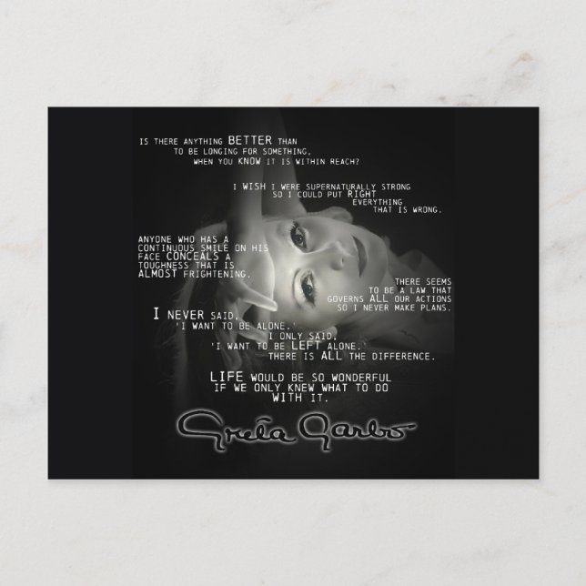 Greta Garbo Postcard (Front)