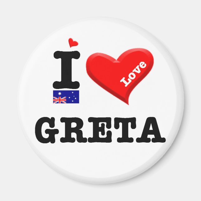 GRETA - I Love Magnet (Front)
