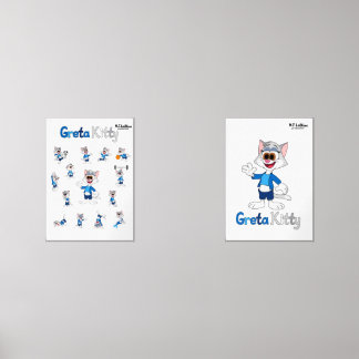 Greta Kitty Wall Posters Art Sets