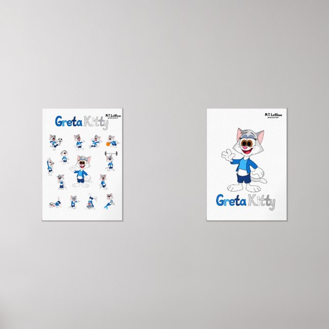 Greta Kitty Wall Posters Art Sets (Front)