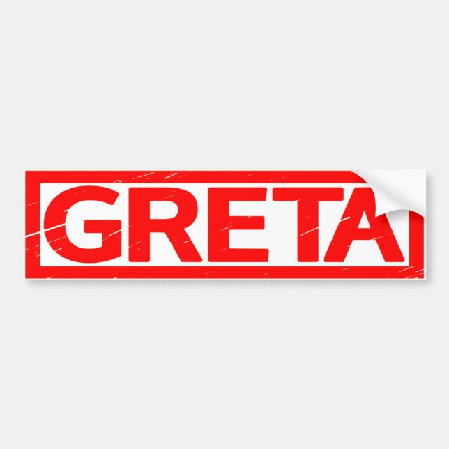 Greta Stamp Bumper Sticker (Front)