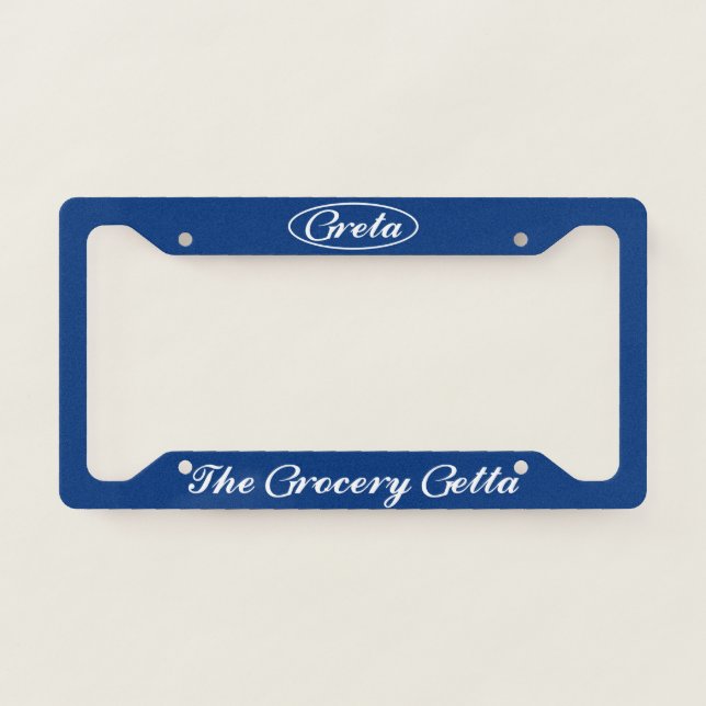 Greta The Grocery Getta's Plate Frame (Front)