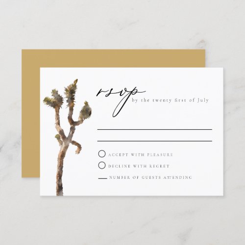 GRETA Watercolor Joshua Tree Wedding RSVP Card