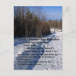 Greta's Finnish Oven Pancakes Recipe Postcard