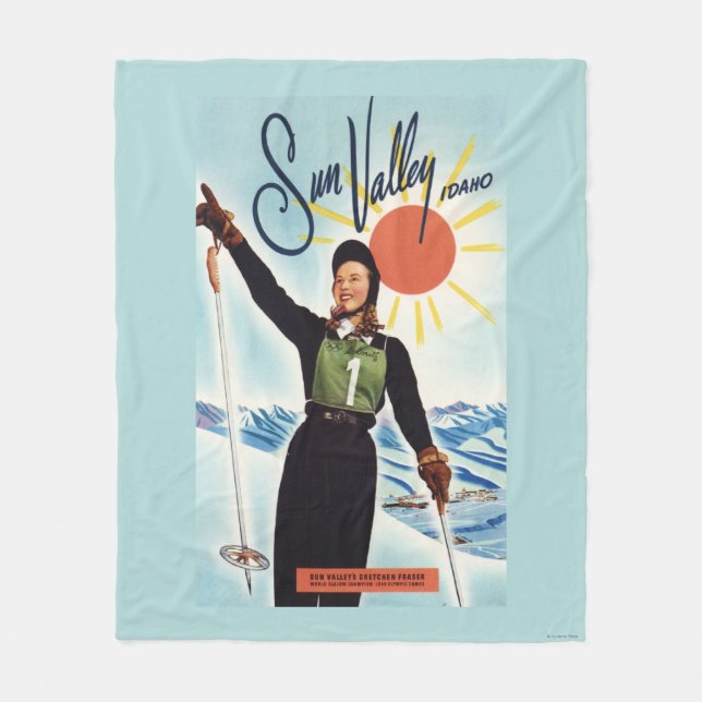 Gretchen Fraser Advertisement Poster Fleece Blanket (Front)