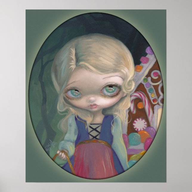 Gretel ART PRINT big eye lowbrow Hansel candy (Front)