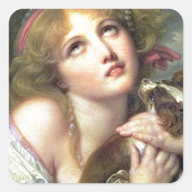 Greuze Papillon/Phalene "Fidelity" Square Sticker (Front)