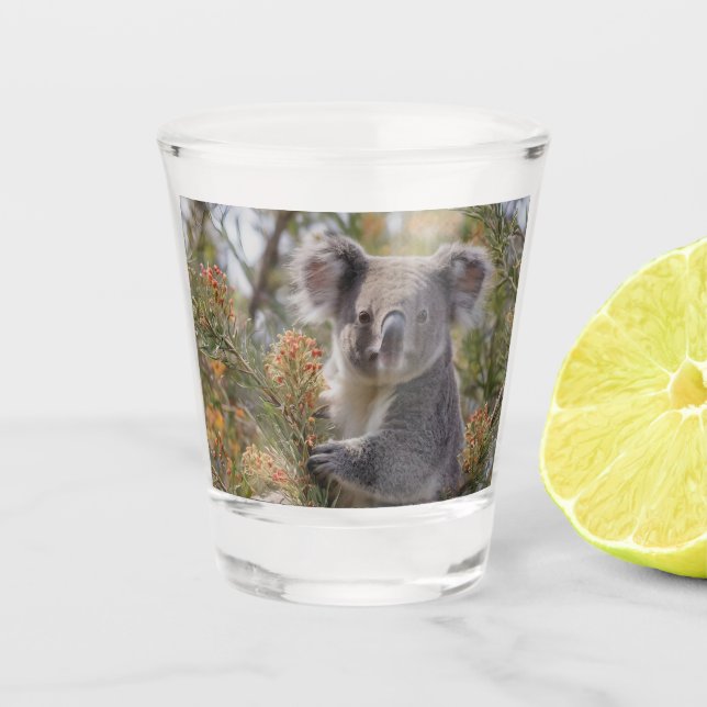 Grevillea Koala Bear, Shot Glass (Front)