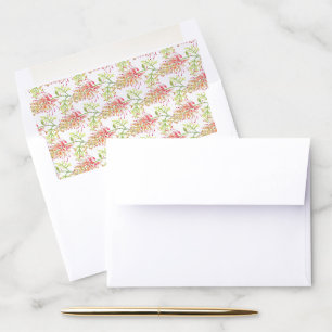 Grevillea Watercolor Botanical Green Orange Floral Envelope Liner