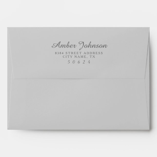 Grey 5 x 7 Pre-Addressed Envelopes (Back (Top Flap))