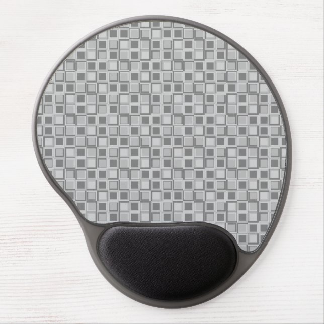 Grey 70's year styling squares gel mouse pad (Front)