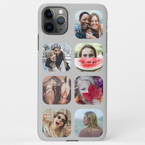 Grey 7 Photo Collage Template iPhone Case