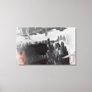 Grey Abstract Art Wrapped Canvas Print
