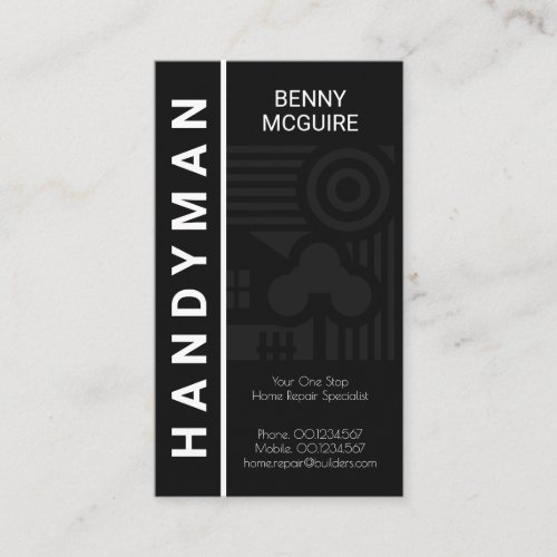 Grey Abstract Home Landscape Motif Builder Business Card
