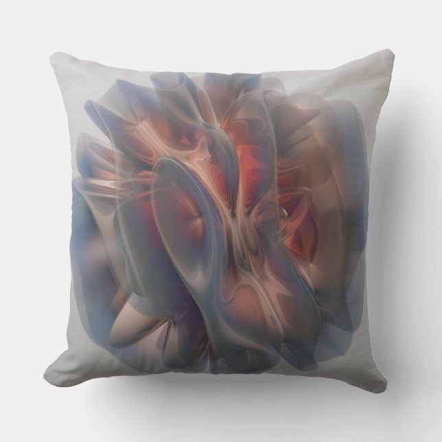 Grey Abstract Marble Texture Throw Pillow (Front)