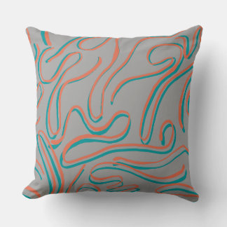 Grey Abstract Seamless Pattern  Throw Pillow