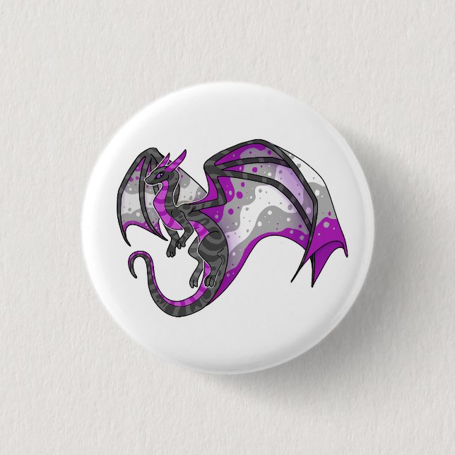 Grey Ace Pride Dragon Button (Front)