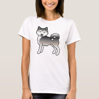 Grey Alaskan Malamute Cute Cartoon Dog T-Shirt