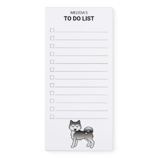 Grey Alaskan Malamute Dog To Do List Magnetic Notepad