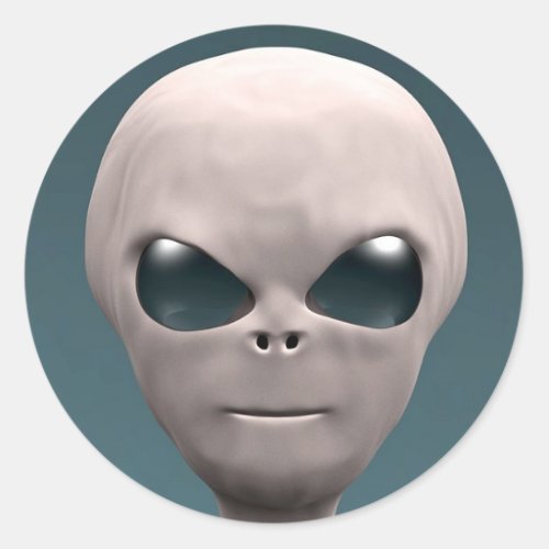 Grey Alien Classic Round Sticker