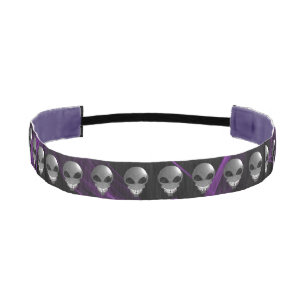 Grey alien Custom Grosgrain Non-Slip Headband