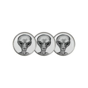 Grey Alien Golf Ball Marker