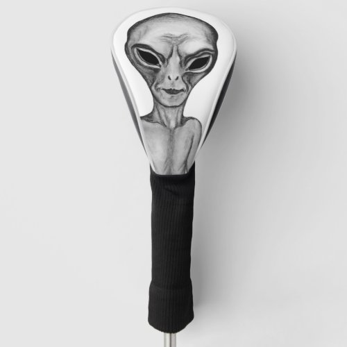 Grey Alien Golf Head Cover