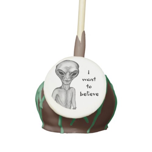 Grey Alien  I want to believe Cake Pops