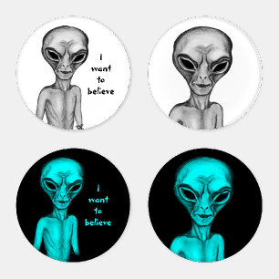 Grey Alien , I want to believe Coaster Set