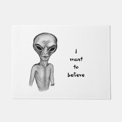 Grey Alien  I want to believe Doormat