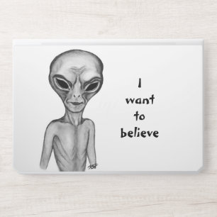 Grey Alien , I want to believe HP Laptop Skin