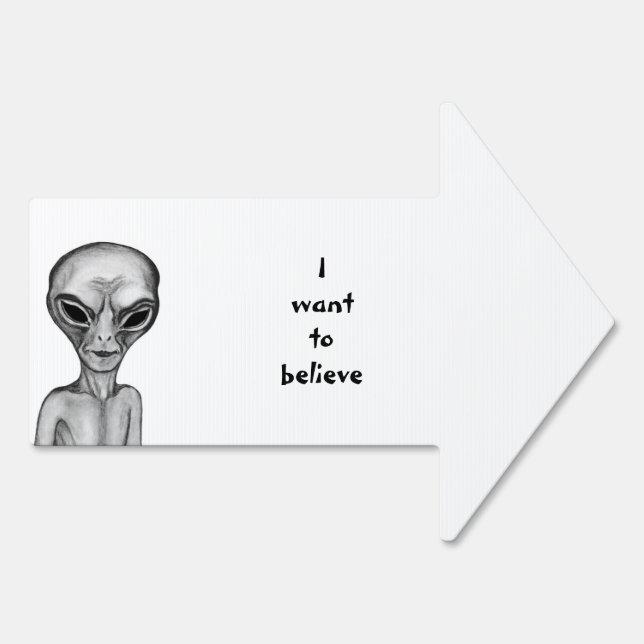 Grey Alien , I want to believe Sign (Back)