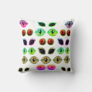 Grey Alien Martian Lizard Dragon Monster Eyes Throw Pillow