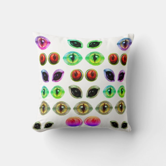 Grey Alien Martian Lizard Dragon Monster Eyes Throw Pillow (Front)