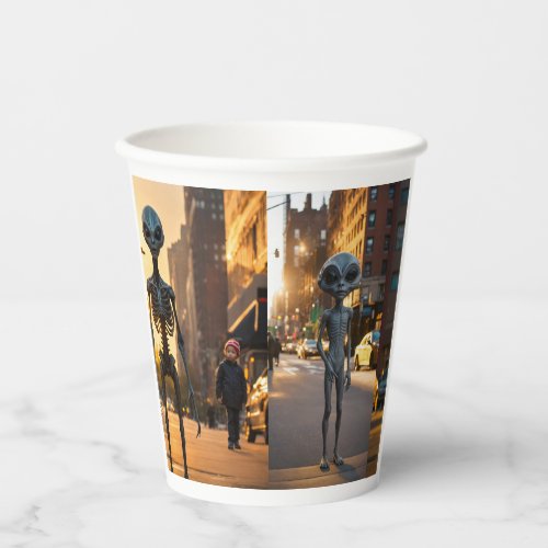 Grey Alien Paper Cup _ 3D Printed Scary Design