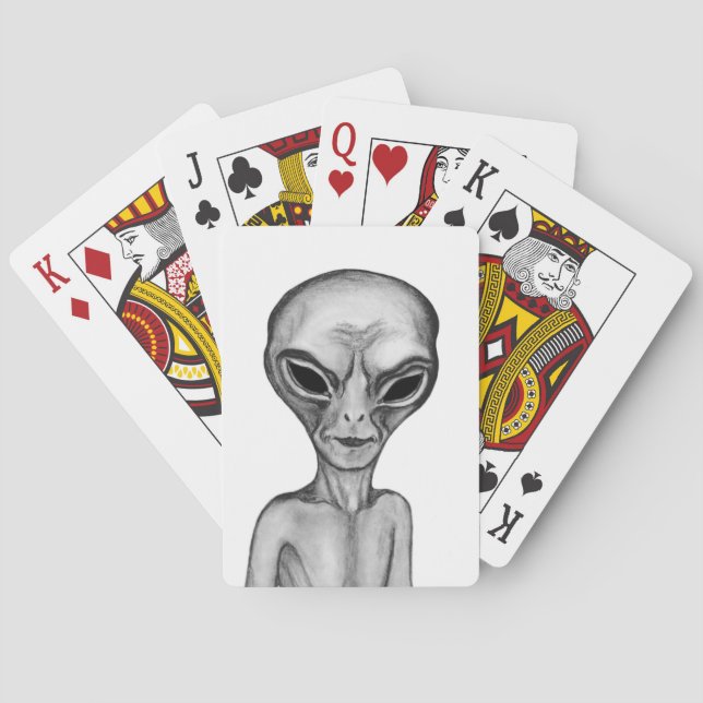 Grey Alien Poker Cards (Back)