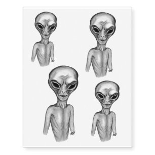 Grey Alien Temporary Tattoos