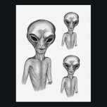 Grey Alien Temporary Tattoos<br><div class="desc">Grey Alien ,   Fantasy Art Pencil Drawing by Krisi ArtKSZP >>> More Products in Store Category >>> Alien >>> Grey Alien</div>
