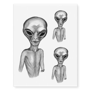 Grey Alien Temporary Tattoos