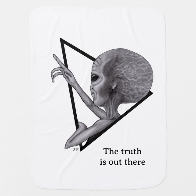 Grey Alien, the truth is out there Baby Blanket (Front)