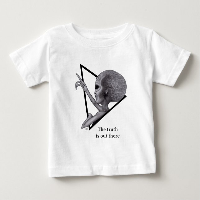 Grey Alien, the truth is out there Baby T-Shirt (Front)