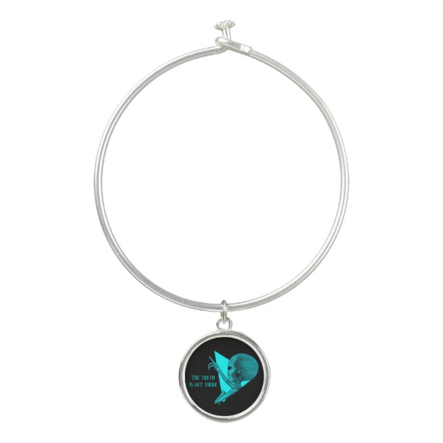 Grey Alien, the truth is out there Bangle Bracelet (Front)