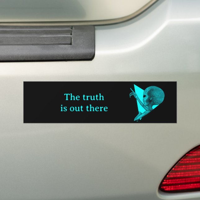 Grey Alien, the truth is out there Bumper Sticker (On Car)