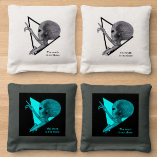Grey Alien, the truth is out there Cornhole Bags