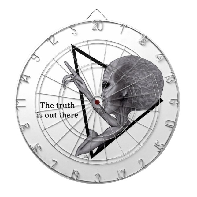 Grey Alien, the truth is out there Dart Board (Front)